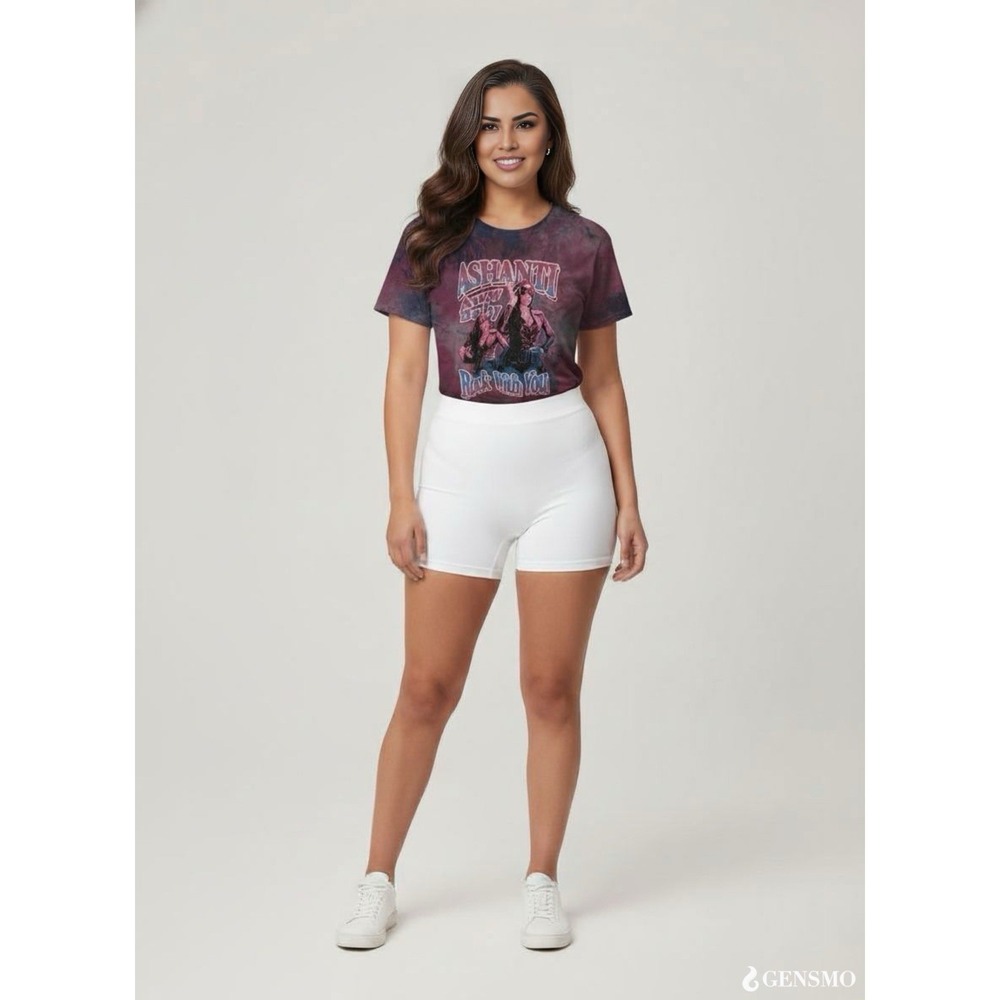 Ashanti Graphic Tie Dye T-Shirt Womens Large Aww Baby Rock With You R&B Tee